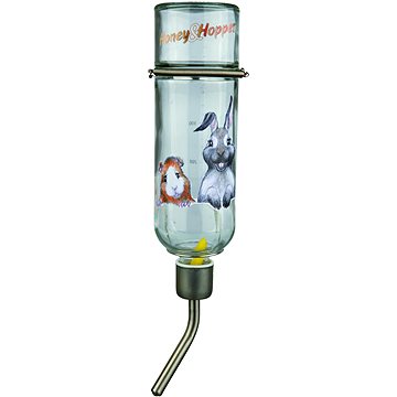 Trixie Honey & Hopper s kovovým pítkem pro činčily a králíky 500 ml (4011905604473)