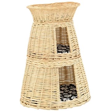 Shumee Pelíšek pro kočky 3dílný s poduškami vrba 47 × 34 × 60 cm (CHPpe0168nad)