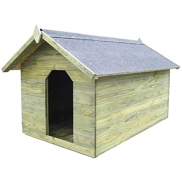 Zahradní psí bouda s otevírací střechou impregnovaná borovice 104,5 × 153,5 × 94 cm (8718475715306)