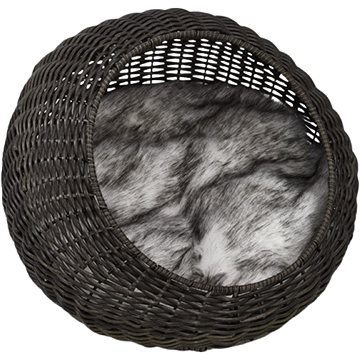 Pet Star Ručně pletený ratanový koš s polštářem 52 × 35 cm (6975213981108)