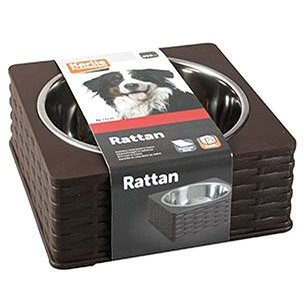Karlie-Flamingo Miska nerez v plastovém stojánku Rattan Single 850 ml (5415245113906)