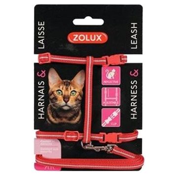 Zolux Postroj kočka s vodítkem 1,2 m červený (3336021200219)