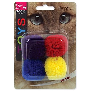 MAGIC CAT hračka míček bavlna s catnip 3,75 cm 4 ks (8595091786190)