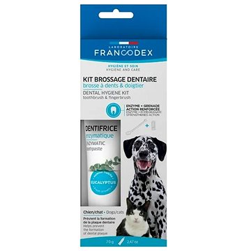 Francodex Dental Kit zubní pasta 70 g + kartáček pes (3283021723609)