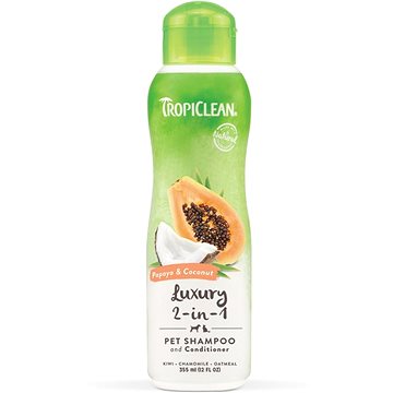 Tropiclean 2 v 1 šampon s kondicionérem papája a kokos 355 ml (645095202504)