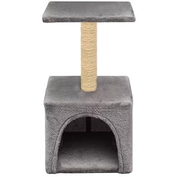 Shumee Škrabací kočičí skrýš s patrem 30 × 30 × 55 cm šedá (8718475598442)