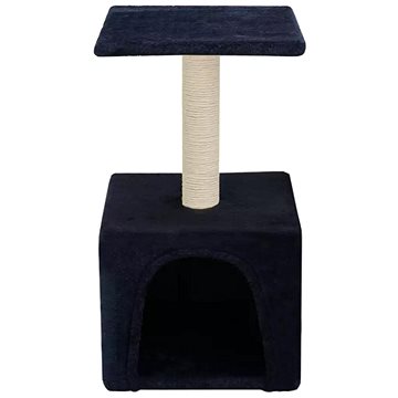 Shumee Škrabací kočičí skrýš s patrem 30 × 30 × 55 cm tmavě modrá (8718475598480)