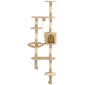 Shumee Škrabadlo nástěnné se sisalovými sloupky béžové 60 × 30 × 194 cm (8718475599883)