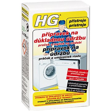 HG Přípravek na důkladnou údržbu praček a myček na nádobí 2× 100 ml (8711577215309)