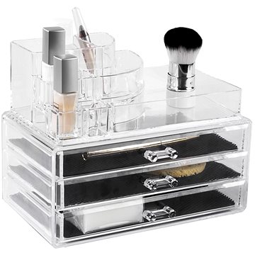Compactor Velký organizér na kosmetiku – 3 zásuvky, horní úložný prostor, čirý plast (RAN5055)