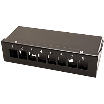ROLINE Patchpanel pro keystone moduly stíněný - 8 portů, černý