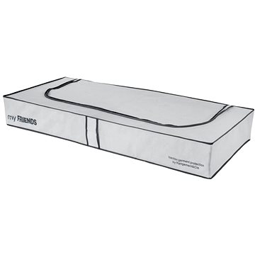 Compactor nízký textilní úložný box "My Friends" 108 x 45 x15 cm, šedo-bílý (RAN634)