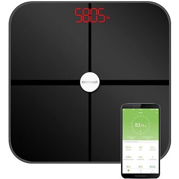 CONCEPT VO4011 Osobní váha diagnostická 180 kg PERFECT HEALTH, černá (VO4011)