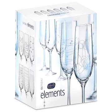 Crystalex sklenice na šampaňské 190ml 6ks ELEMENTS (129337)