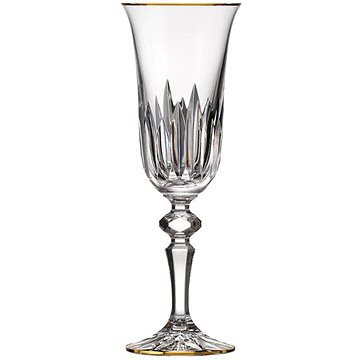 Bohemia Crystal Sada sklenic na šampaňské 2 ks 150 ml PRISMA LINE GOLD (8597874223489)
