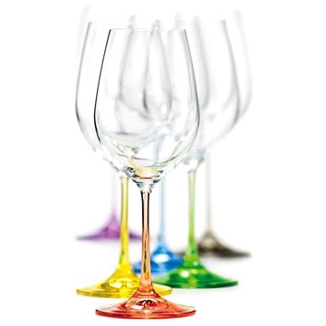Crystalex Sada sklenic na bílé víno 6 ks 350 ml RAINBOW (8593401673802)