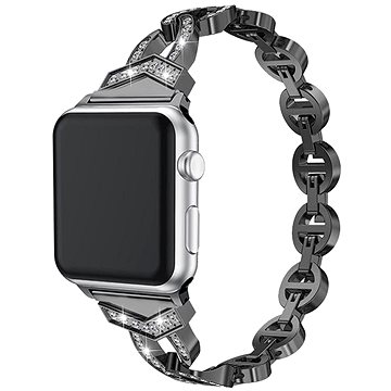 Case4mobile Řemínek Crystal pro Apple Watch 42/44/45/49 mm - černý (TT6113)