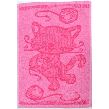 Profod Dětský ručník Cat pink 30×50 cm (040134-CATCATCATB)