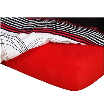 Dadka Jersey prostěradlo červená 180×200×18 cm (02210A-0CERVENA-B)