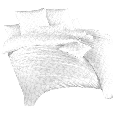 Dadka Povlečení damašek Rokoko bílé 140x200, 70x90 cm (01633-9100BOHROBA)