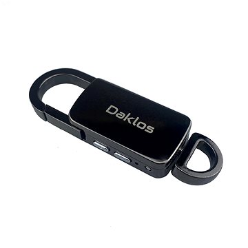 Daklos Odolný diktafon a MP3 přehrávač SPYKEY kovový s karabinou černý (DAK1014nad)