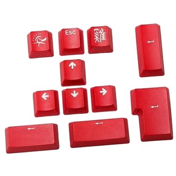 Značka Ducky - Ducky PBT Double-Shot Keycap Set, červené, 11 klávesov