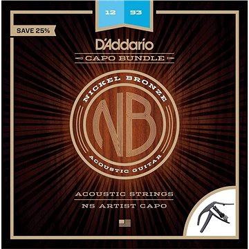 Daddario NB1253-CP10 Nickel Bronze Acoustic Light NS Artist Capo (DA NB1253-CP10)