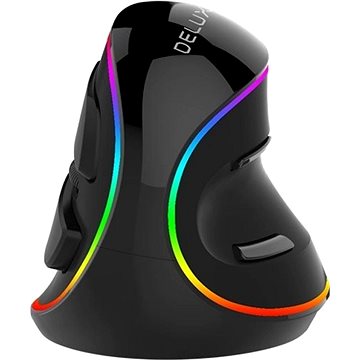 DELUX M618PR Rechargeable RGB Vertical mouse, černá (M618PR)