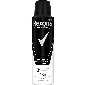 Rexona Men Invisible Black + White antiperspirant sprej pro muže 150ml (8712561534444)