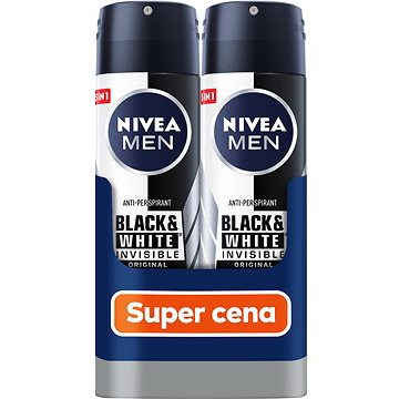 NIVEA Men Black & White Invisible Original Spray antiperspirant 2 × 150 ml (9005800363486)