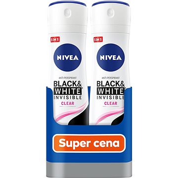 NIVEA Black & White Invisible Clear Spray antiperspirant 2 x× 150 ml (9005800363509)