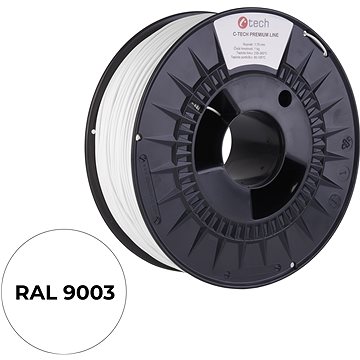 C-TECH filament PREMIUM LINE ASA dopravní bílá RAL9003 (3DF-P-ASA1.75-9003)