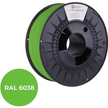 C-TECH filament PREMIUM LINE PETG luminiscenční zelená RAL6038 (3DF-P-PETG1.75-6038)