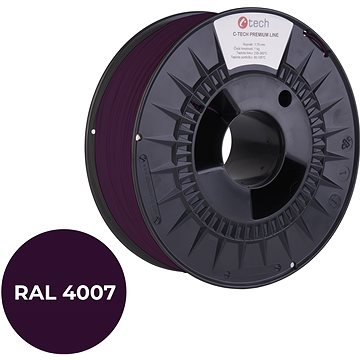 C-TECH filament PREMIUM LINE PETG purpurová fialková RAL4007 (3DF-P-PETG1.75-4007)