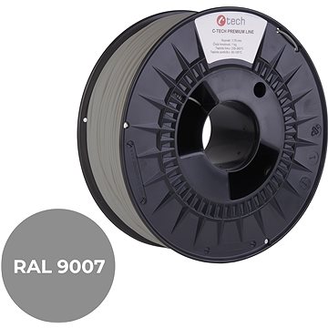 C-TECH filament PREMIUM LINE PETG šedý hliník RAL9007 (3DF-P-PETG1.75-9007)