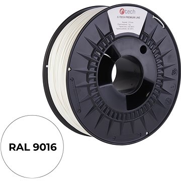 C-TECH filament PREMIUM LINE PLA dopravní bílá RAL9016 (3DF-P-PLA1.75-9016)