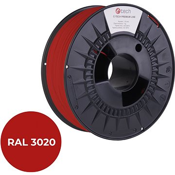 C-TECH filament PREMIUM LINE PLA dopravní červená RAL3020 (3DF-P-PLA1.75-3020)