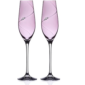 Diamante sklenice na šampaňské Silhouette City Pink s kamínky Swarovski 210 ml 2KS (1181.412)