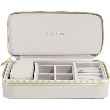 Stackers, Cestovní šperkovnice Oatmeal Large Zipped Jewellery Box | krémová (75627)