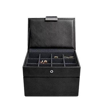 Stackers, Pánská šperkovnice Black Cufflink & Watch Box | černá (74321)