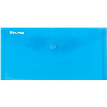 DONAU Dokumentenmappe aus Kunststoff - klappbar - mit Druckknopf - DL - transparent blau - 1 Stück