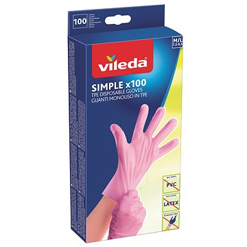 VILEDA Simple rukavice M/L 100 ks (4023103234956)