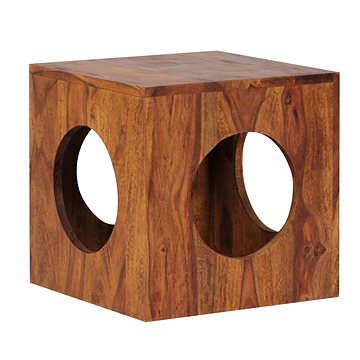 Brüxxi Odkládací / noční stolek Mumbai cube, 35 cm, masiv Sheesham (SP1000195)