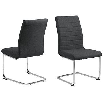 Design Scandinavia Jídelní židle Gudrun (SET 2ks), tkanina, tmavě šedá/chrom (A1004253)