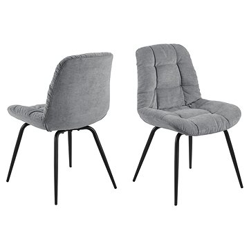 Design Scandinavia Jídelní židle Katja (SET 2ks), textil, šedá (A1004286)