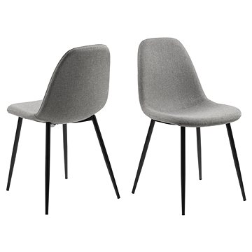 Design Scandinavia Jídelní židle Wilma (SET 4ks), tkanina, světle šedá/černá (A1004176)