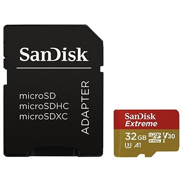 SanDisk MicroSDHC 32GB Extreme + SD adaptér (SDSQXAF-032G-GN6MA)