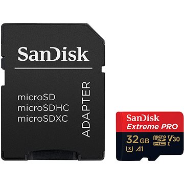 SanDisk MicroSDHC 32GB Extreme Pro + SD adaptér (SDSQXCG-032G-GN6MA)