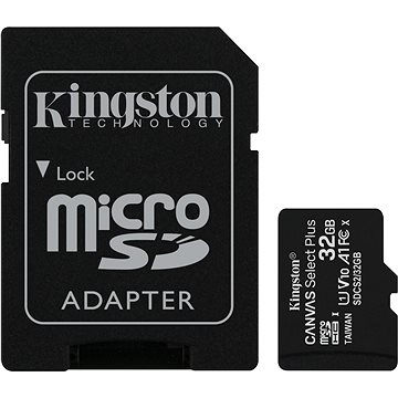Kingston MicroSDHC 32GB Canvas Select Plus + SD adaptér (SDCS2/32GB)