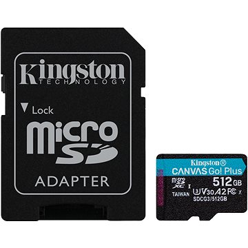 Kingston MicroSDXC 512GB Canvas Go! Plus + SD adaptér (SDCG3/512GB)
